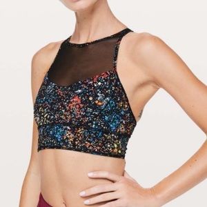 Lululemon wake and train sports bra. Flowerecent , size 6
